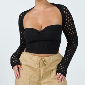 Princess Polly Lotani Knit Bolero Black